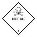 Nmc Toxic Gas 2 Dot Placard Label, Material: Pressure Sensitive Vinyl DL133ALV
